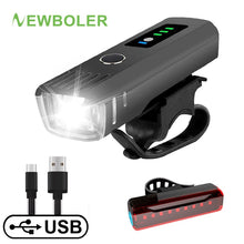 Load image into Gallery viewer, NEWBOLER Smart Induction Bicycle Front Light Set USB Rechargeable Rear Light LED Headlight Bike Lamp Cycling FlashLight For Bike