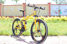 Load image into Gallery viewer, Folding Road Bicycle Mountain Bike 21 24 27 Speeds One Wheel Double Disc Brake Bike 26 Inch Mountain Bike