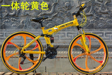 Load image into Gallery viewer, Folding Road Bicycle Mountain Bike 21 24 27 Speeds One Wheel Double Disc Brake Bike 26 Inch Mountain Bike