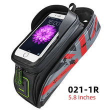 Load image into Gallery viewer, ROCKBROS Bike Bag Front Phone Bicycle Bag For Bicycle Tube Waterproof Touch Screen Saddle Package For 5.8 /6 Bike Accessories
