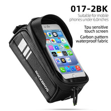 Load image into Gallery viewer, ROCKBROS Bike Bag Front Phone Bicycle Bag For Bicycle Tube Waterproof Touch Screen Saddle Package For 5.8 /6 Bike Accessories
