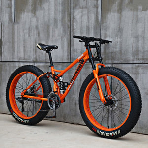 26 Inch Moutain Bike Beach Snowmobile Fat Bike Super Wide Tires Sports Cycling Bicycle 27 Speed Off Road Racing Student Bike