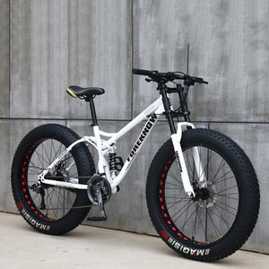 26 Inch Moutain Bike Beach Snowmobile Fat Bike Super Wide Tires Sports Cycling Bicycle 27 Speed Off Road Racing Student Bike