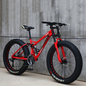 26 Inch Moutain Bike Beach Snowmobile Fat Bike Super Wide Tires Sports Cycling Bicycle 27 Speed Off Road Racing Student Bike