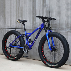 26 Inch Moutain Bike Beach Snowmobile Fat Bike Super Wide Tires Sports Cycling Bicycle 27 Speed Off Road Racing Student Bike