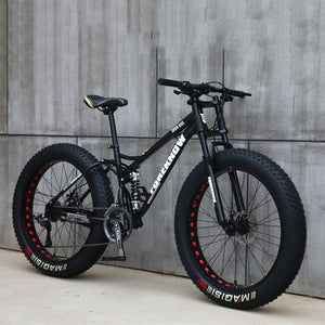 26 Inch Moutain Bike Beach Snowmobile Fat Bike Super Wide Tires Sports Cycling Bicycle 27 Speed Off Road Racing Student Bike