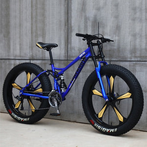 26 Inch Moutain Bike Beach Snowmobile Fat Bike Super Wide Tires Sports Cycling Bicycle 27 Speed Off Road Racing Student Bike