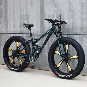 26 Inch Moutain Bike Beach Snowmobile Fat Bike Super Wide Tires Sports Cycling Bicycle 27 Speed Off Road Racing Student Bike