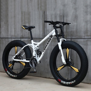 26 Inch Moutain Bike Beach Snowmobile Fat Bike Super Wide Tires Sports Cycling Bicycle 27 Speed Off Road Racing Student Bike