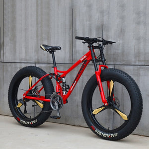 26 Inch Moutain Bike Beach Snowmobile Fat Bike Super Wide Tires Sports Cycling Bicycle 27 Speed Off Road Racing Student Bike