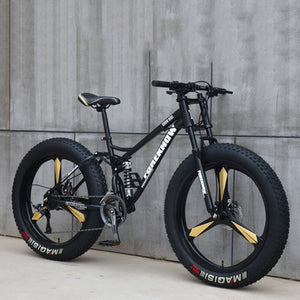 26 Inch Moutain Bike Beach Snowmobile Fat Bike Super Wide Tires Sports Cycling Bicycle 27 Speed Off Road Racing Student Bike