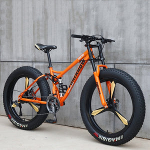 26 Inch Moutain Bike Beach Snowmobile Fat Bike Super Wide Tires Sports Cycling Bicycle 27 Speed Off Road Racing Student Bike