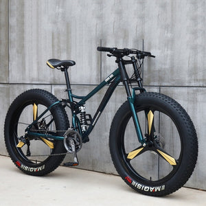 26 Inch Moutain Bike Beach Snowmobile Fat Bike Super Wide Tires Sports Cycling Bicycle 27 Speed Off Road Racing Student Bike