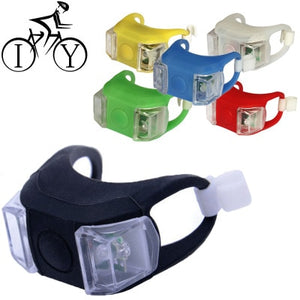 1pcs bike light Silicone LED Head Rear Bicycle Front Light Wheel Waterproof Cycling Light With Battery bike accessories TSLM2